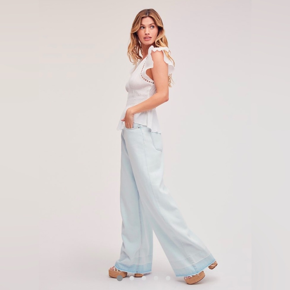 SAM EDELMAN HIGH RISE BIANKA WIDE LEG JEAN SZ 28